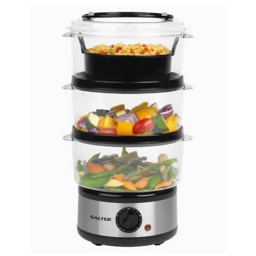 3-tier Healthy Cooking Vegetables & Fish Electric Food Steamer - 7.5l 500w