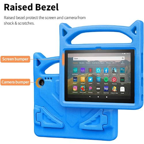 Kids Shockproof Protective Cover Case With Handle Stand For Amazon Kindle Fire Hd 8 2020