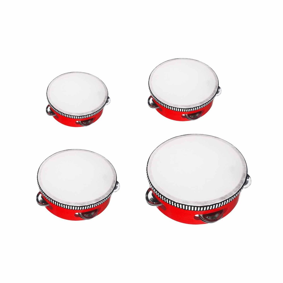 thumbnail image 2 of Wedding Tambourines 30 Pcs 4 Inch - Wooden Handheld Drums With 2 of 11