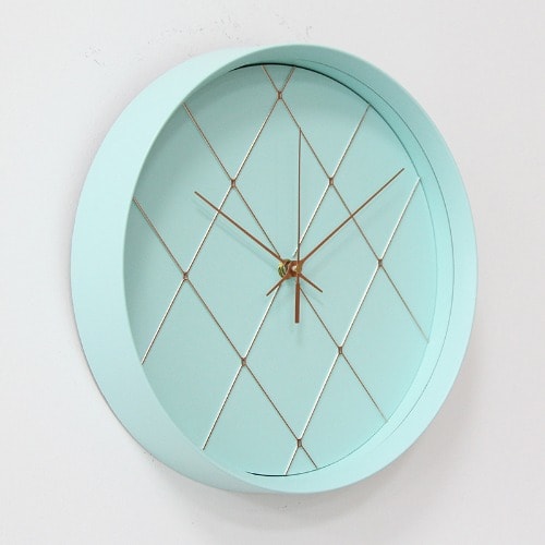 30cm Diameter Modern Clock - Blue Mint