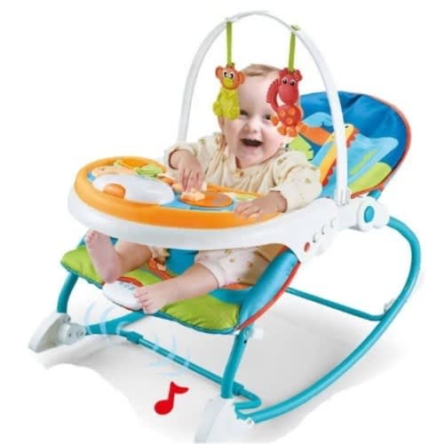 Portable Convertible Baby To Toddler Rocker With Table And Music