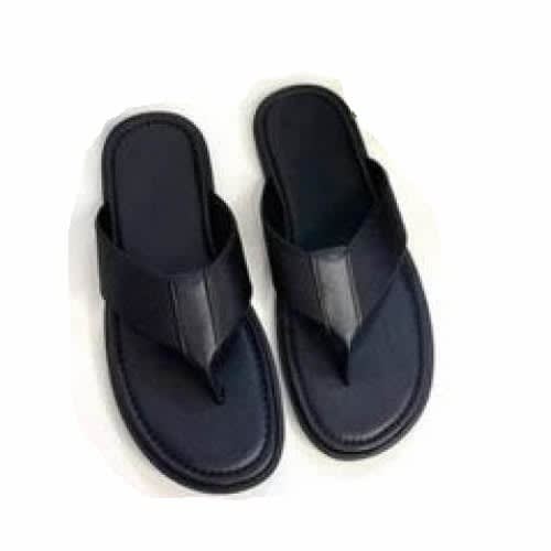 Men's Pam Slippers - Leather  - Black
