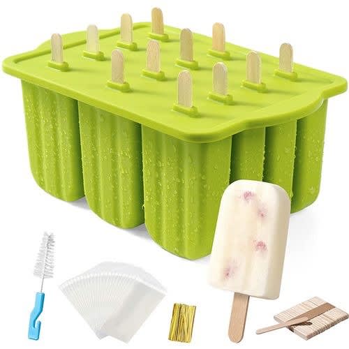 12 Slots  Silicone Popsicle Mold With Accessories