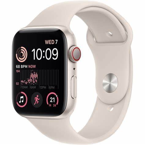 Apple Watch Se Gps 44mm Starlight Aluminium Case With Starlight Sport Band - M/l Mre53qa/a