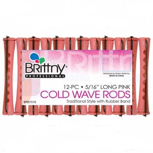 Cold Wave Rods Hair Rollers - 12pcs 5/16" Long Pink