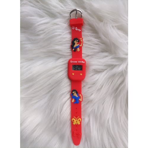 Silicone Embossed Cartoon Character Watch - Red