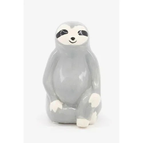 Sloth Ceramic Money Bank - Grey