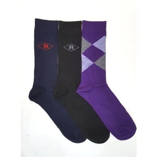 3-in-1 Emporium Cotton Socks R - Black