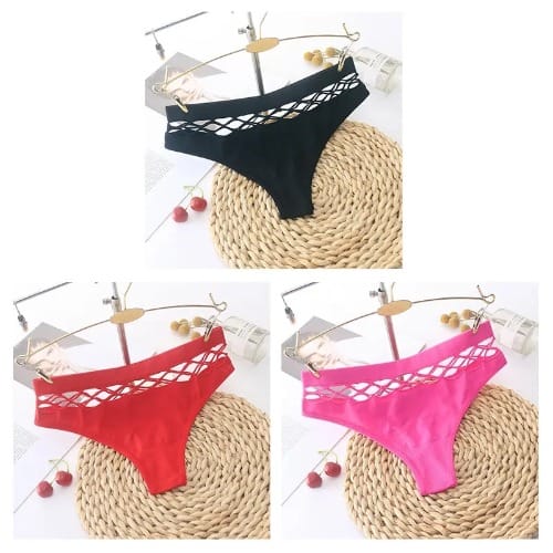 Ladies  Pants - Set  Of 3 - Black + Red And Pink