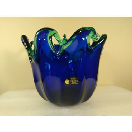 Crystal Fruit Bowl - Cobalt Blue