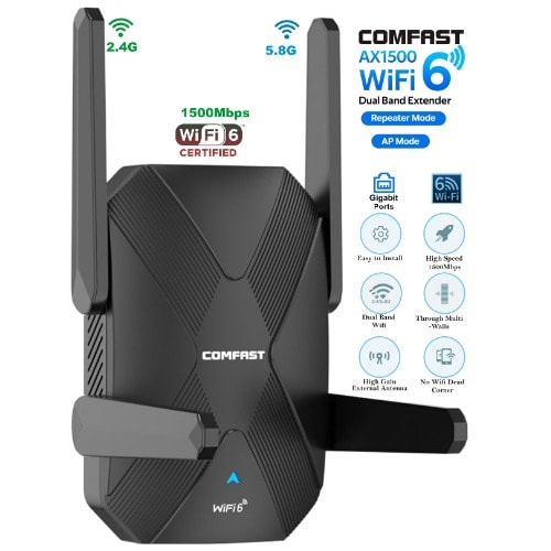 Wifi6 Repeater With 1500mbps Dual Band Extender