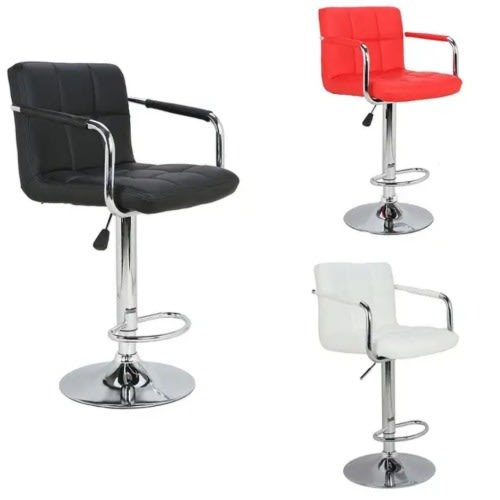 3 Sets Of Modern Cushioned Stool With Handrails - Multicoloured