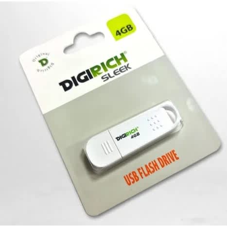 Digirich Sleek Flash Drive - 4GB - White