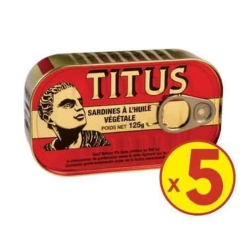 Titus Sardine In Vegetable Oil -125g X 5 Pieces
