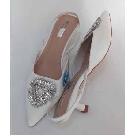 Ladies Uk Slingback Shoe -White