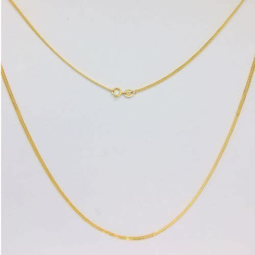 18karat  Yellow Gold Chain Necklace For Him And For Her
