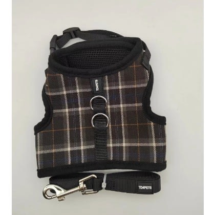 TD Authentic Air Mesh Harness With Leash - Medium- Black