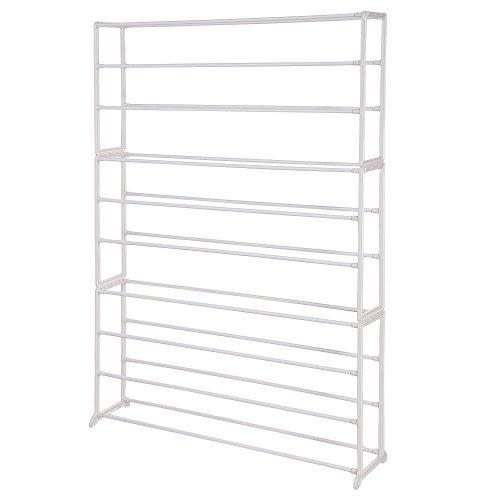 Homdox 10-Tier Shoe Rack Free standing Shoe Shelf Space Saving Storage Organizer Cabinet, 50 Pairs