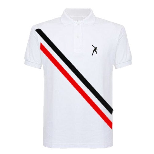 Unisex Slant Design Polo - White