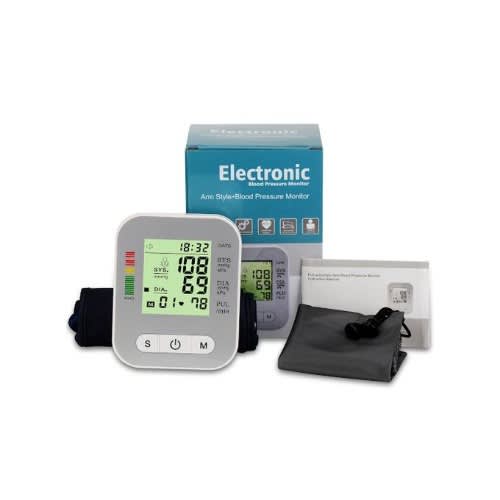 Intelligent Arm Blood Pressure Monitor + Voice Func+LCD +Bag