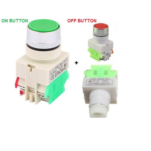 6pcs Off/on Lay7 pbcy090 Lay37 10a 660v Momentary Push Button Switch