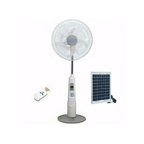 18-Inch Rechargeable Standing Fan with Solar Panel - 10 Watt