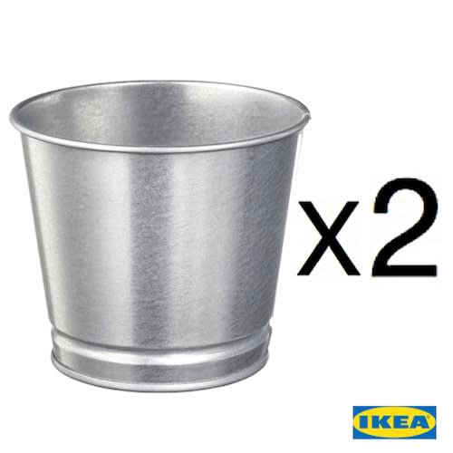 BINTJE 4¼” Plant Pot - Galvanized Steel - 2 PACK - Silver