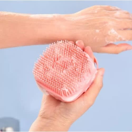 Silicon Exfoliating Bath And Shower Brush - Pink