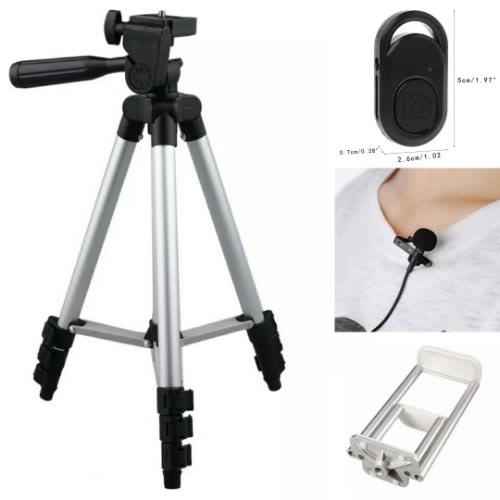 Hotpro Tripod + Tablet & Phone Holder -  Clip Mic -  Camera Remote