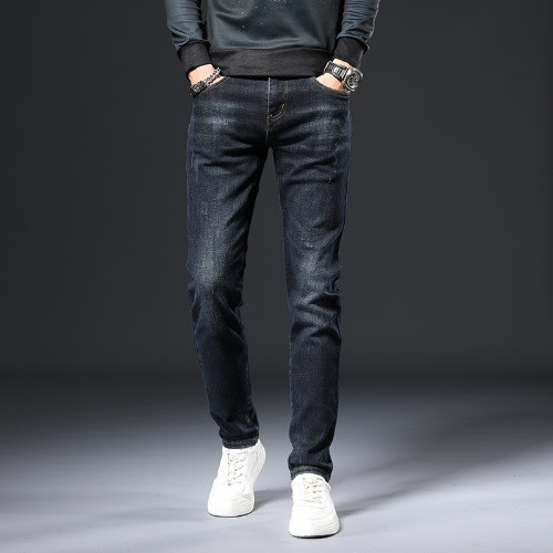 Men Stock Jean Trouser- Black