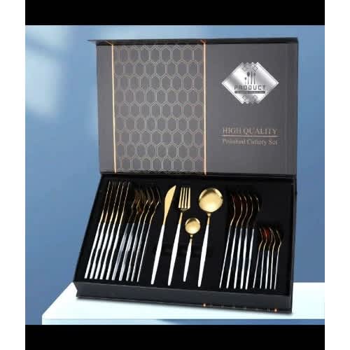 24pcs Gold-plated Cutlery  Set