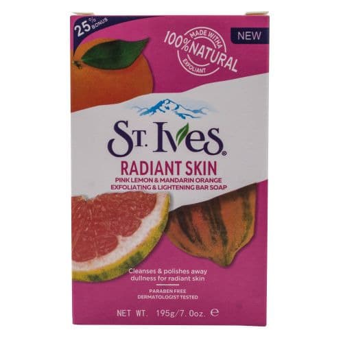 St.ives Radiant Skin Pink Lemon & Mandarin Exfoliating Bar Soap-195g