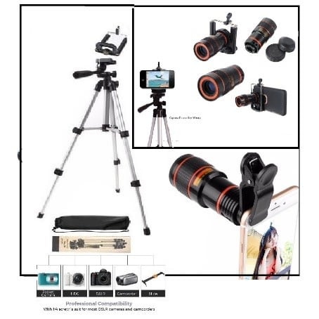 3110 Tripod Stand Plus 8x Mobile Phone Telescope