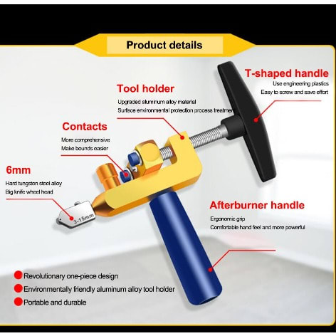 Combined Hand-held Glass And Tile Cutter
