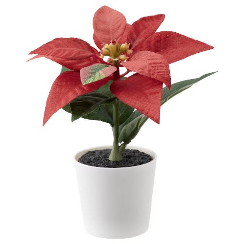 Fejka Artificial Potted 6 Cm -  Indoor  Outdoor - Poinsettia - Red