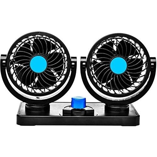 Auto Pearl-double Headed Vehicle Fan 360 Degree Rotating