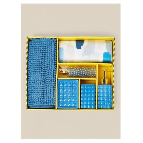 Bathroom Gift Set 17-piece, Blue Brushstrokes