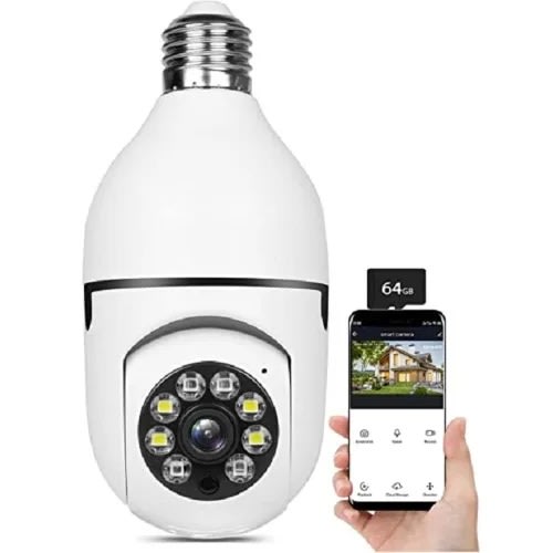 Indoor & Outdoor Security Wifi Ptz Bulb Camera With Internet Access - Day And Night Vision
