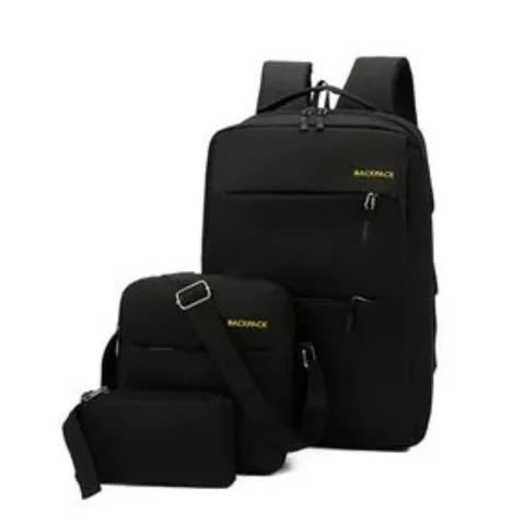 3 In 1 Anti-theft Backpack Set - 15- Black