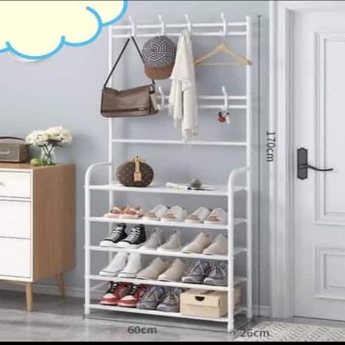2 In 1 Cloth Hanger & Shoe Rack-5 Tiers