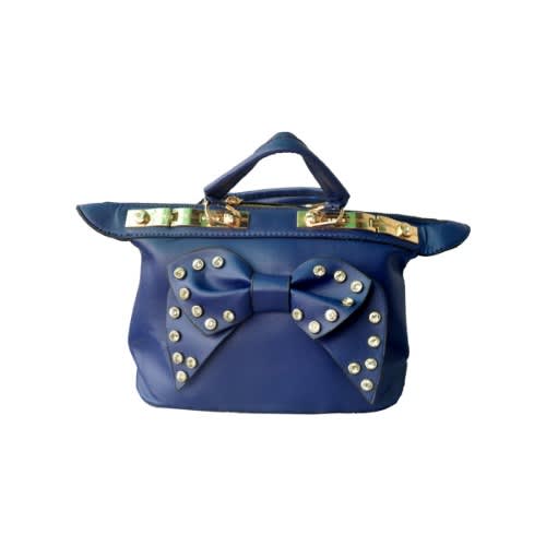 Multi Purpose Hand Bag For Ladies - Navy Blue- 20 X 27 X 14CM