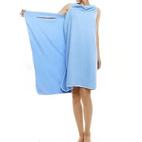 Microfibre Towel Bathrobe - Blue