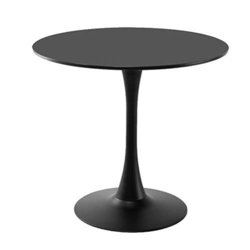 Modern Round Dining Table With Pedestal Base - Black