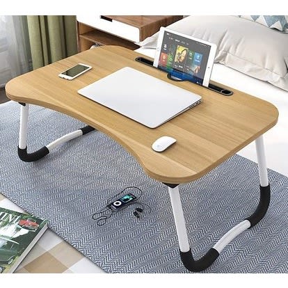 Over The Bed Foldable Laptop - Study Table - Beige