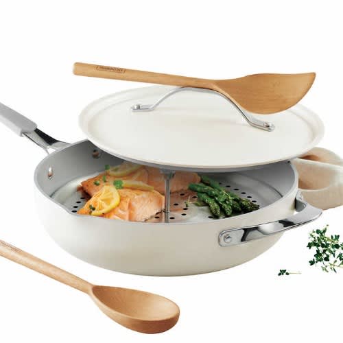 All-in-one Ceramic Non-stick Pan -  5-quart - White