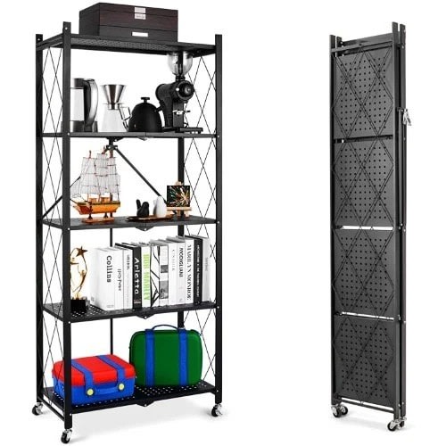 5 Layer Folding Storage Rack With Wheel