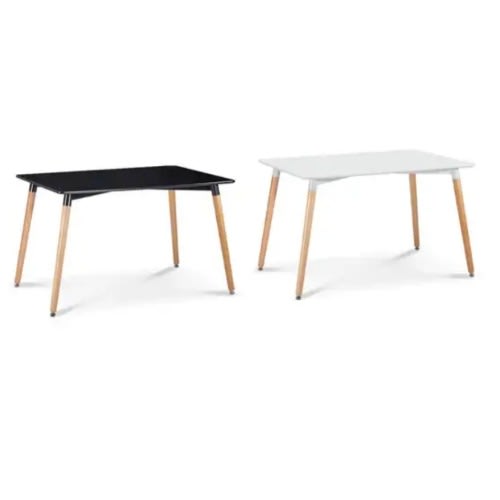 Black And White Restaurant Wooden Tables - 2sets