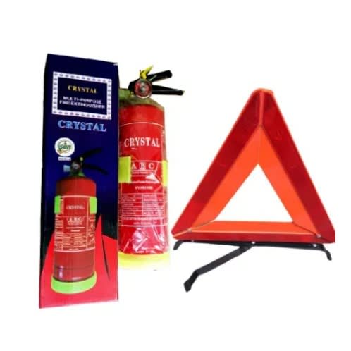 Fire Extinguisher(1kg) & C-caution Warning Triangle Sign - Red