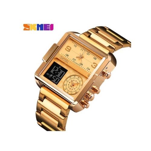 Square Gold Bracelet Strap Men's Wrist Watch