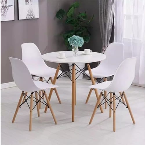 Dining Table And 4 Chairs - White